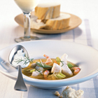 Vissoep met roodbaars- en snoekbaarsfilet