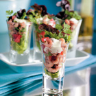 Garnalencocktail met tomatenblokjes en kervel