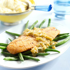 Gebakken pangasiusfilet met mosterdsaus