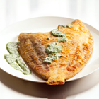 Gebakken schol met basilicumsaus