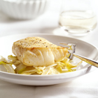Gebakken kabeljauwfilet met witlof en mosterd