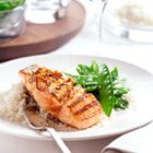Gegrilde zalm met sesamzaad
