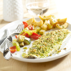 Gegrilde zeebaarsfilet met groene kruiden
