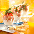Gerookte paling met mierikswortelmousse