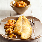 Pangasius met rabarbercurry