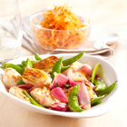 Roergebakken tilapia met chilisaus en sugarsnaps