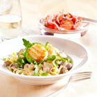 Tagliatelle met champignons en coquilles