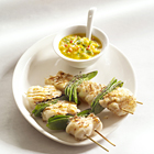 Zeeduivel-brochette met mangosaus
