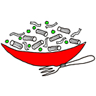 Penne met doperwten en ham