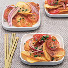 Aardappelsalade met kerstomaatjes