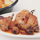 Konijn met balsamico-uitjes