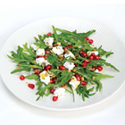 Salade met geitenkaas en granaatappel