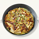 Spaanse broodtortilla met chorizo uit de oven