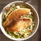 Tilapia met groene risotto