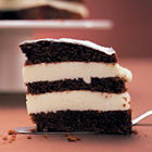Chocoladetaart met kwarklaagjes