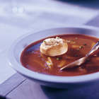 Ossenstaartbouillon met gegratineerde champignons