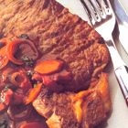 Entrecote met ui-wijnsaus