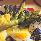 Groene asperges met ei-curry