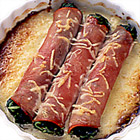 Hamrolletjes met spinazie