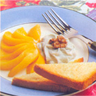 Perzikwaaier met Roquefortcrème