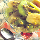 Salade van banaan, kiwi en passievruchten