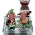 Thaise sla wraps met mihoen, rosbief en garnalen