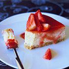Cheesecake met vanille en aardbei
