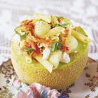 Pastasalade met pancetta en meloen