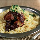 Couscous met kip, yoghurt en pinda's