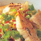 Snapper met salsa van mango, garnalen en limoen van Rick Stein