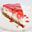Cheesecake met glazuur van aardbeiensnoepjes