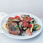 Entrecote met basilicum en oregano en gegrilde groenten