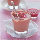 Chocolade bavarois met hazelnoot en frambozensaus