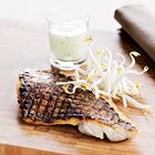 Gegrilde dorade met taugé en peterseliesaus