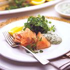 Gepocheerde zalm met dillemayonaise