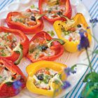 Paprika uit de oven met basilicumolie