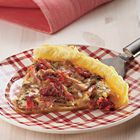 Hartige taart met ham en champignons