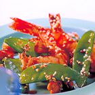 Peultjes met garnalen en cashewnoten