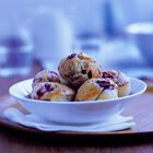 Muffins met rabarber en aardbei