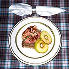 Geitenkaas met ham en appel