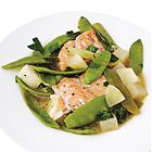 Waterzooi met zalm en lentegroenten