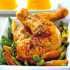 Kippenbouten met haricots verts en groene asperges