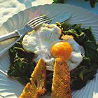 Spinazie met spiegelei en croutons