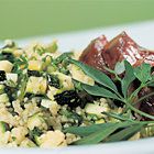 Tabouleh met koude lamsbout, courgette en munt