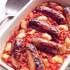 Ovenschotel met saucijzen en limabonen van Ainsley Harriott