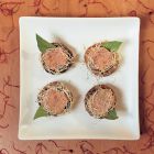 In balsamico geblancheerde champignons met paté