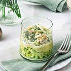 Krabcocktail met appel en puree van avocado en limoen