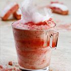 Aardbeienmousse met suikerspin