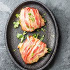 Gevulde kipfilet met spinazie en grove mosterdsaus