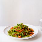 Snijbonen-spaghetti met verse tomatensaus